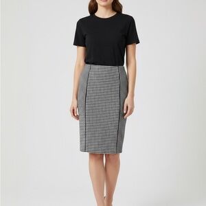 Alfani Black and White Houndstooth Pencil Skirt